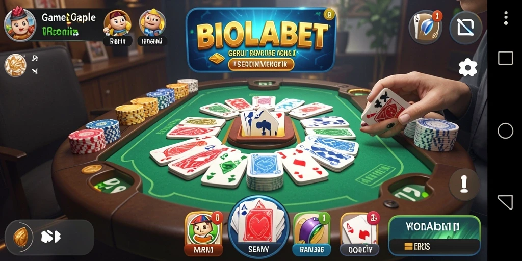 Tampilan gameplay seru dalam game Gaple BIOLABET.