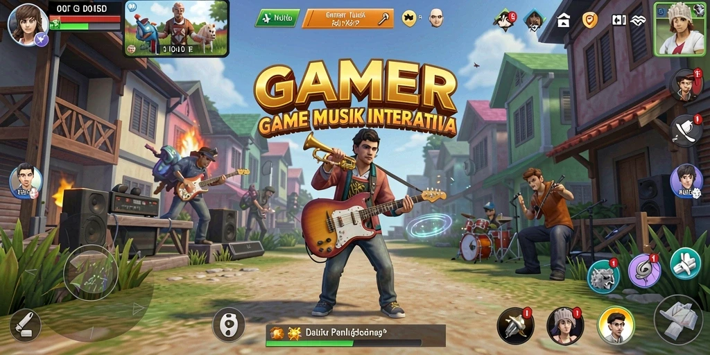 Tampilan gameplay <strong>GAMERP</strong> yang seru dan interaktif dengan berbagai lagu.