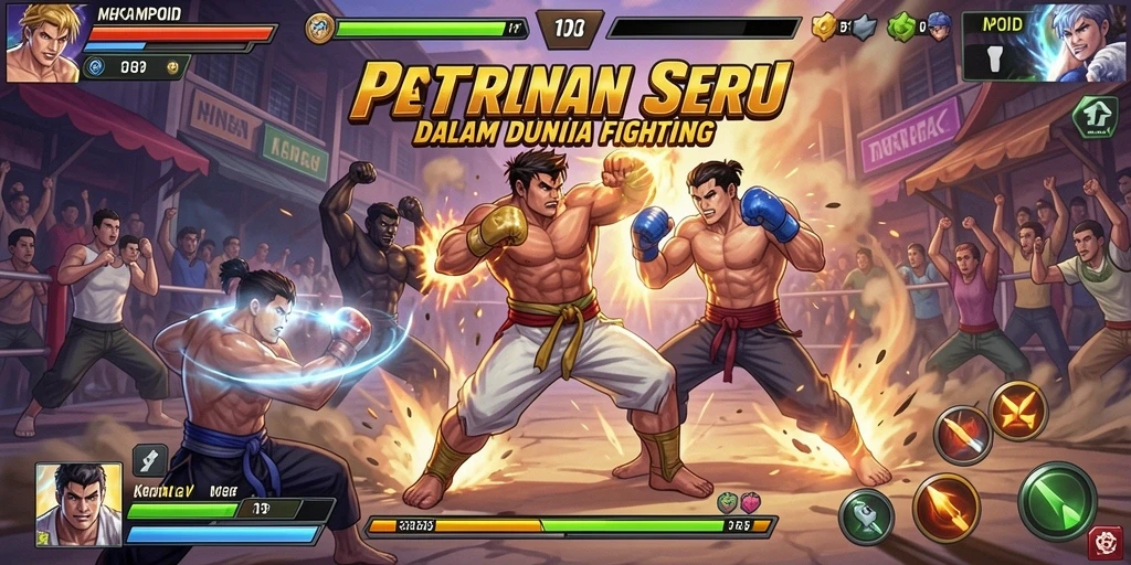 Screenshot gameplay MPOID yang menunjukkan pertarungan seru dan karakter unik.