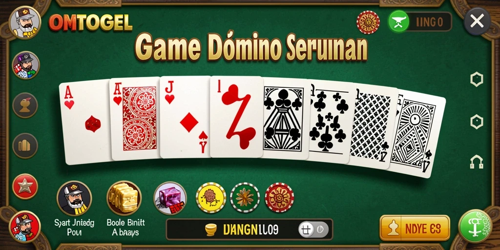 Screenshot gameplay OMTOGEL yang menampilkan antusiasme pemain Domino.