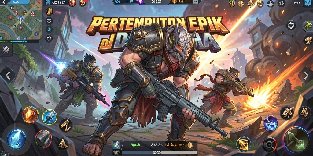 Gameplay epik dengan strategi tim yang mendebarkan.