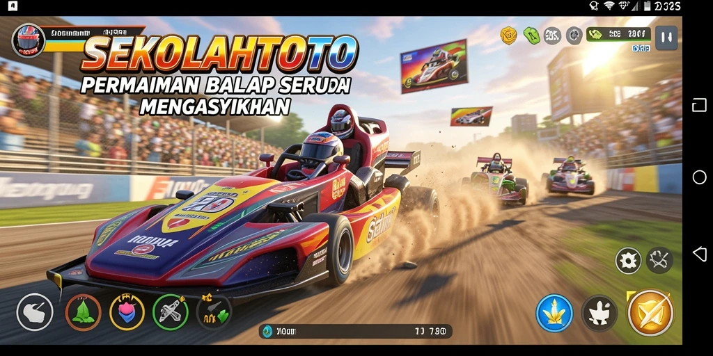 Tampilan mendebarkan dari balapan di SEKOLAHTOTO.