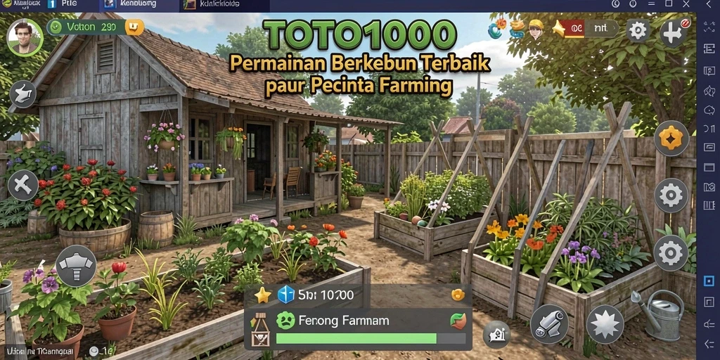 Tampilan gameplay TOTO1000 saat bercocok tanam di ladang.