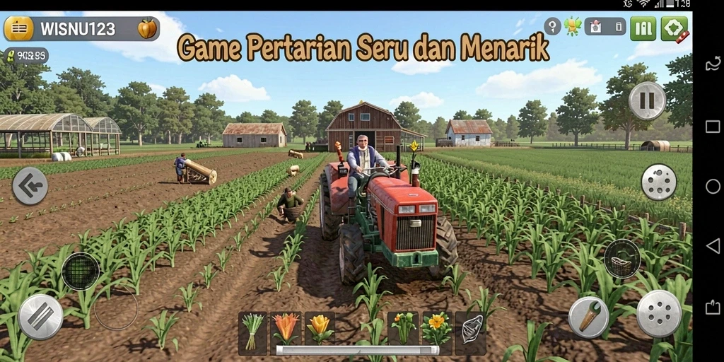 Tampilan gameplay menarik dari game pertanian WISNU123.